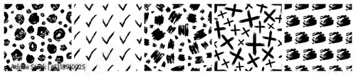 Set of seamless patterns with scribble smears