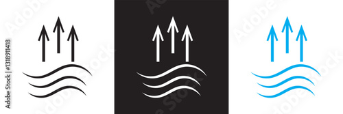 Evaporate icon. Vector illustration. isolated on white and black background. EPS 10