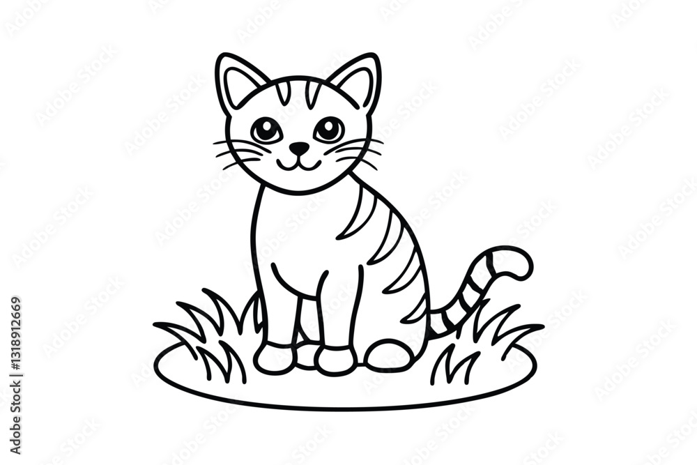 Obraz premium vector illustration of a cat