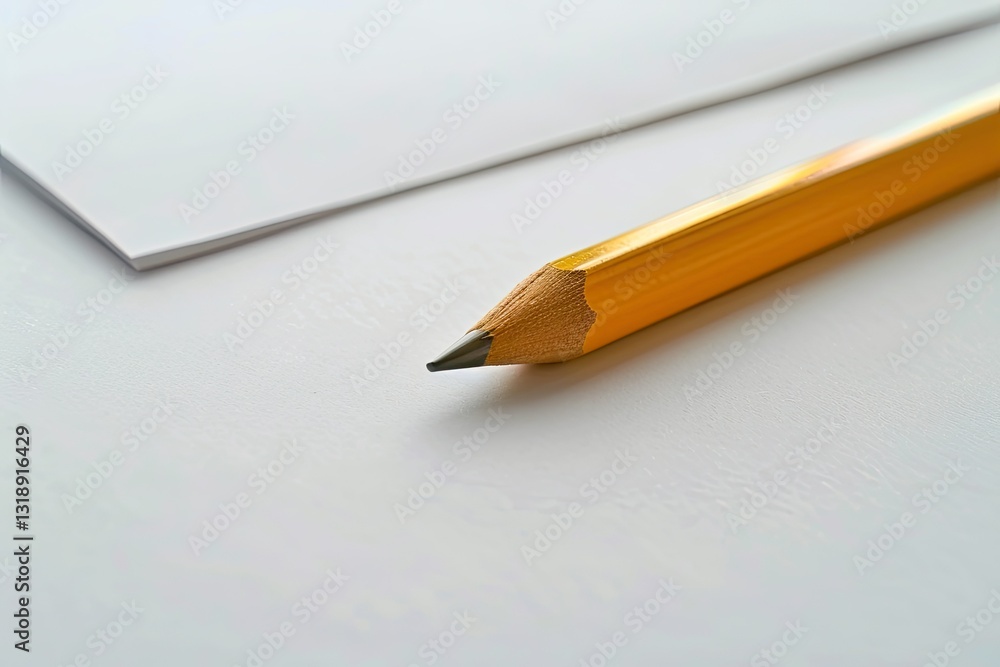 Flawless Picture of a Pencil and Pencil Are on a White Piece of Paper Flawless Picture of a Pencil and Pencil Are on a White Piece of Paper
