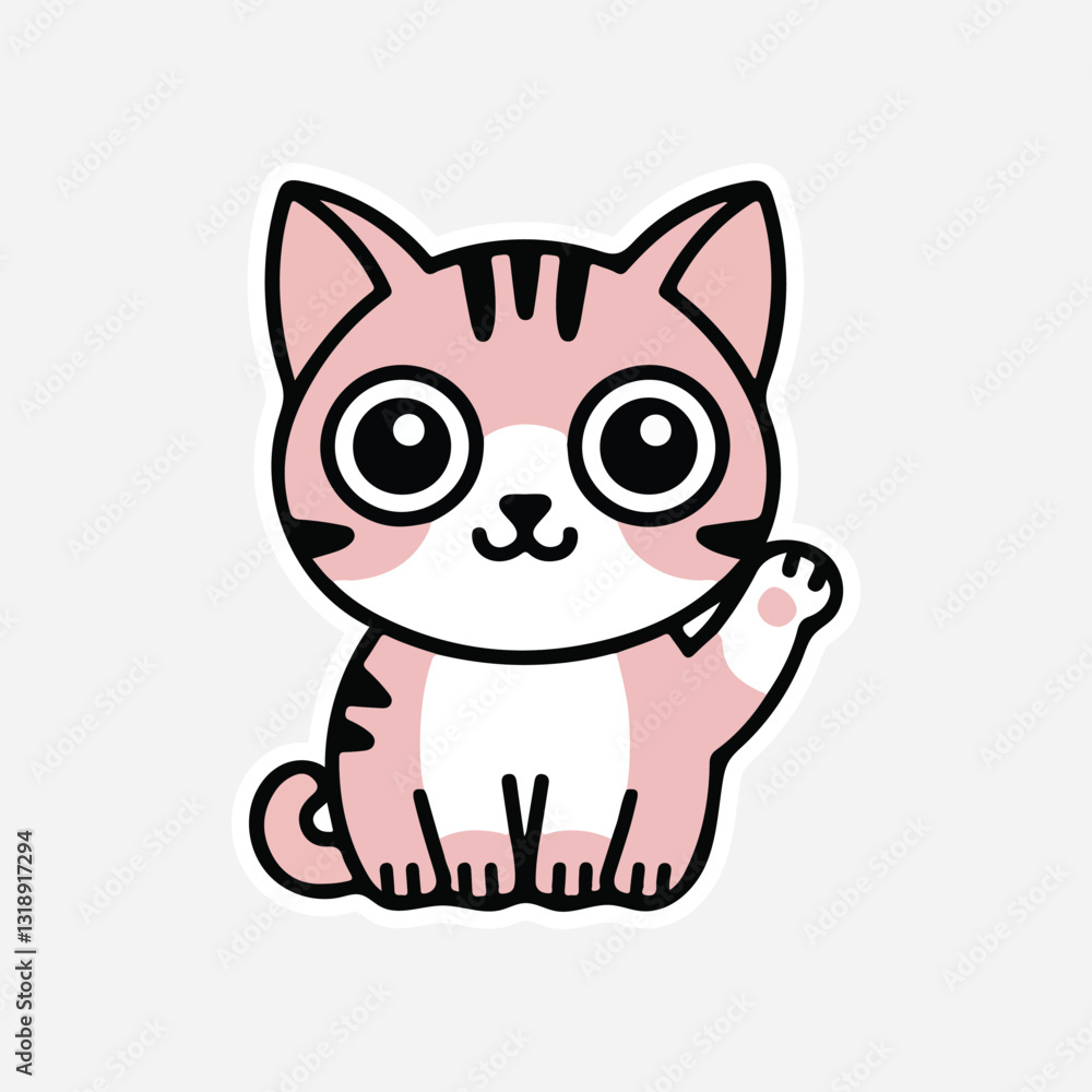 Fototapeta premium cute cat and dog sticker