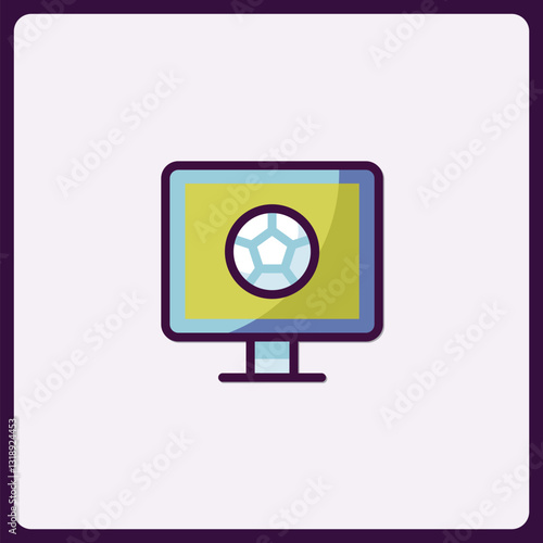 Depiction of sports games online streaming platform, vector illustration