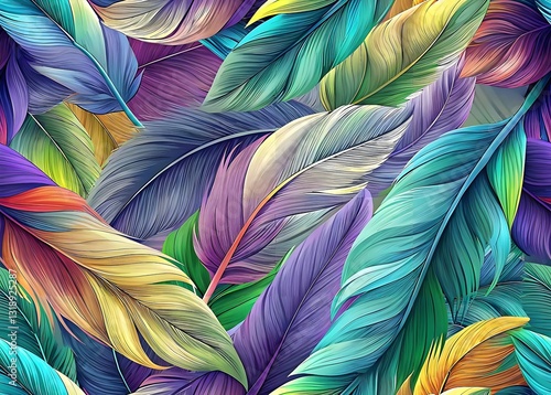 Wallpaper Mural Vibrant Colorful Leaves Nature Artwork Texture Design Torontodigital.ca