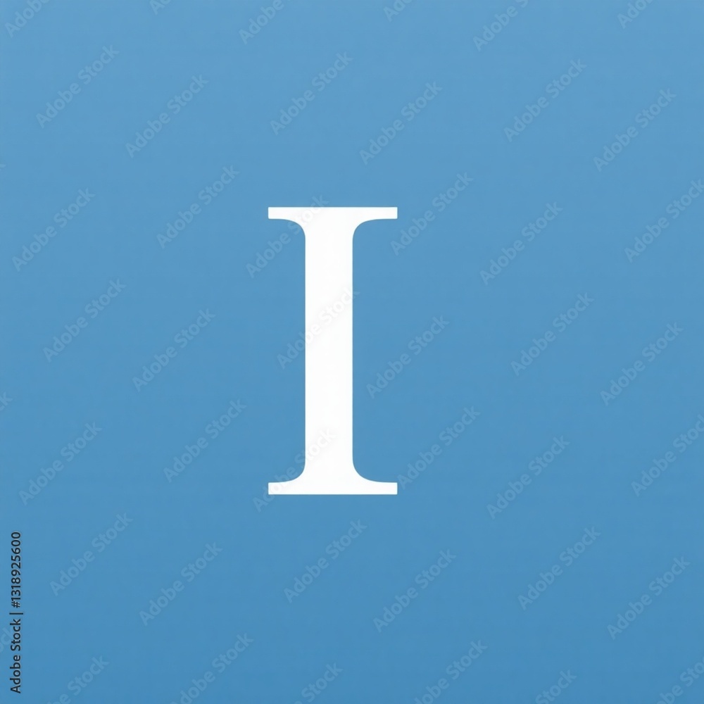 High-resolution stock photo of the letter I, stylized as Alphabitique, commercial quality, professional aesthetic, sharp focus, clean background High-resolution stock photo of the letter I, stylized as Alphabitique, commercial quality, professional aesthetic, sharp focus, clean background