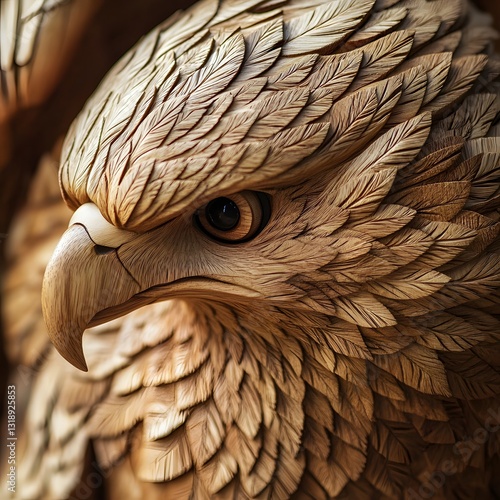 Close-up of a majestic golden eagle with its sharp beak and intense eyes in