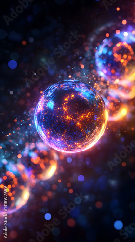 Wallpaper Mural Abstract glowing spheres in space Torontodigital.ca