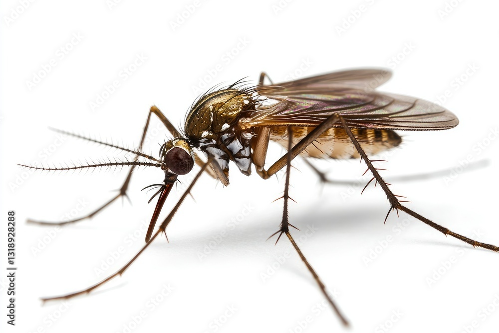 Sharp Image of Mosquito Isolated on White Background Sharp Image of Mosquito Isolated on White Background
