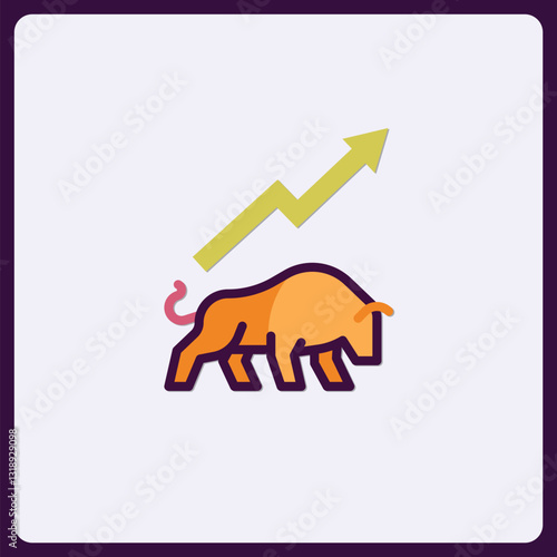 Stylized bull icon with rising arrow suggesting market growth potential