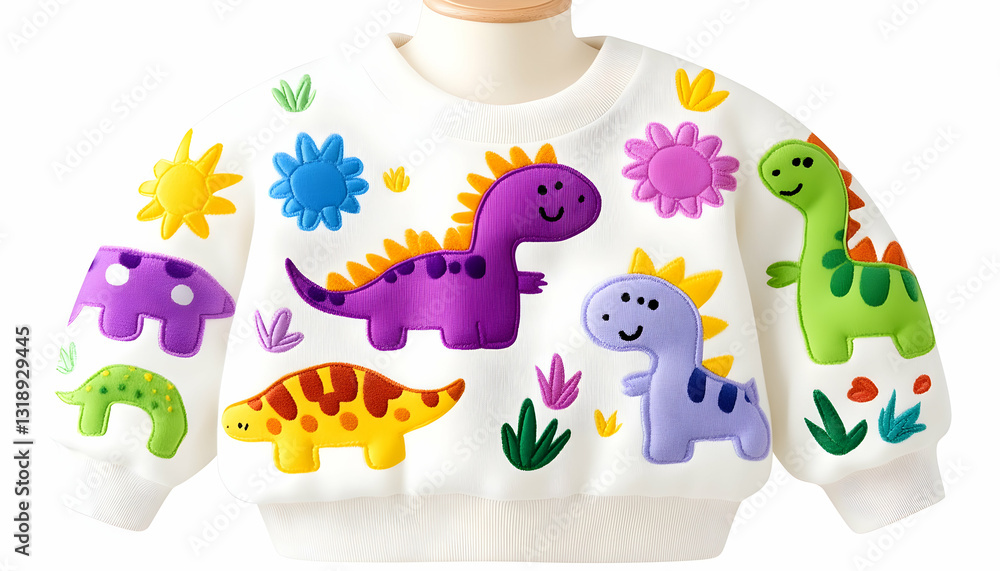 Naklejka premium Adorable dinosaur print sweatshirt for kids
