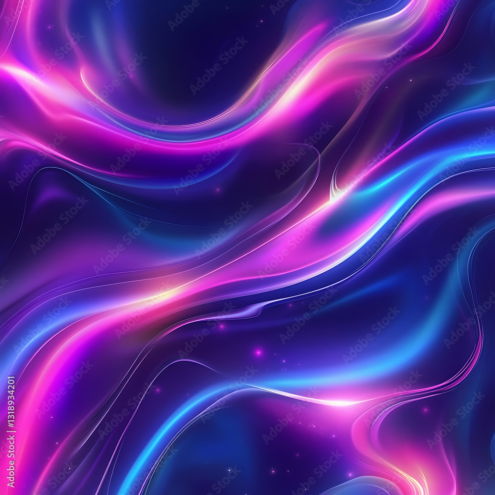 Fototapeta premium Flowing colorful abstract waves digital art vibrant environment artistic perspective modern design concept