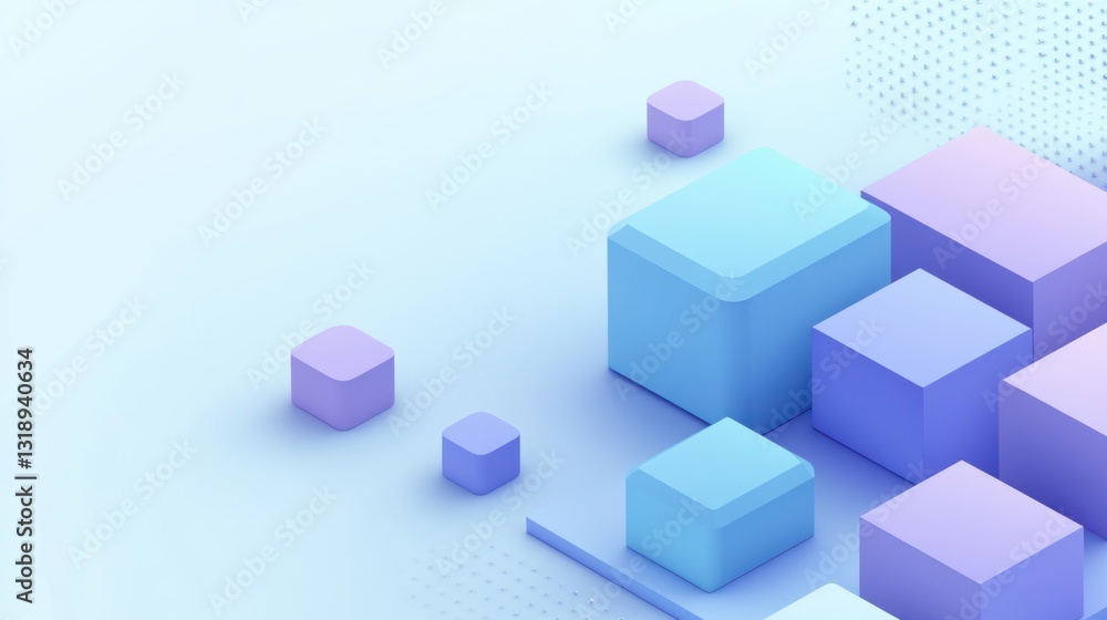 Obraz premium Abstract pastel cubes 3D illustration.