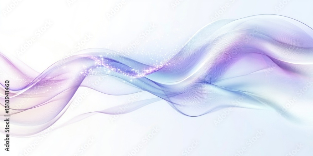 Naklejka premium Abstract pastel flowing waves with sparkle.