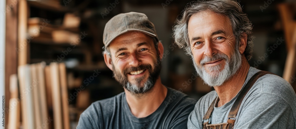Obraz premium Happy Craftsmen Workshop Portrait
