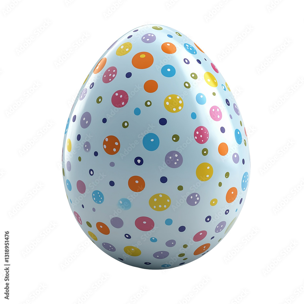 Blue Easter Egg with Colorful Dots, Festive Clipart Isolated on transparent background Blue Easter Egg with Colorful Dots, Festive Clipart Isolated on transparent background