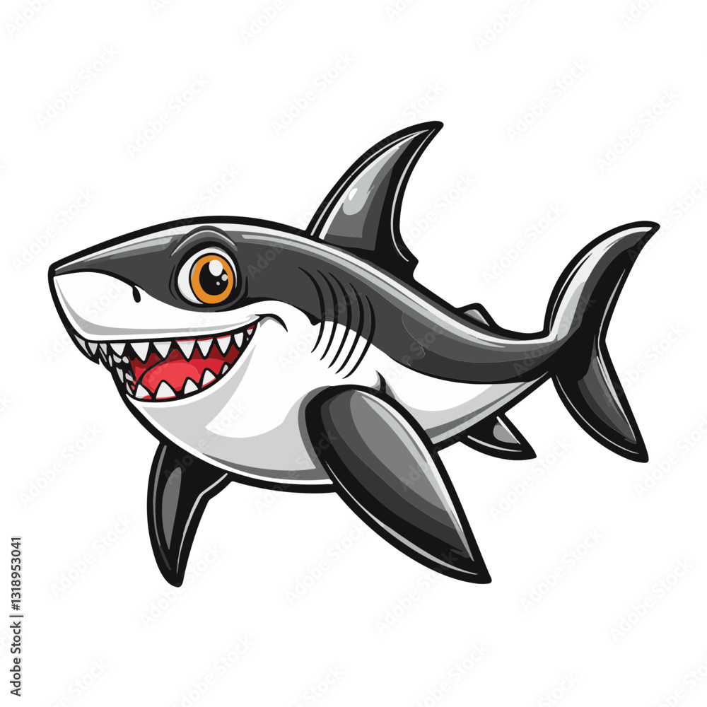 Naklejka premium Shark cartoon vector illustration 