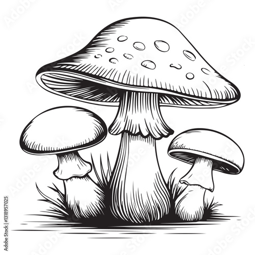 mushroom vector illustration, mushroom vector.
