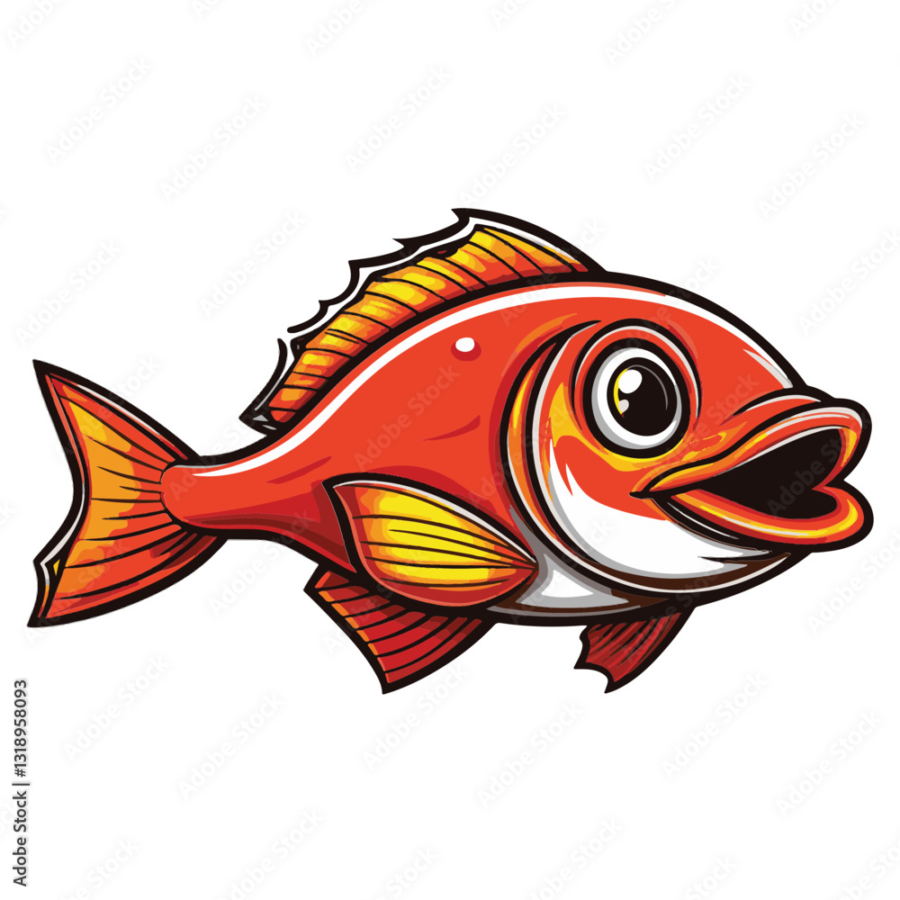 Fototapeta premium Parrotfish cartoon vector illustration 