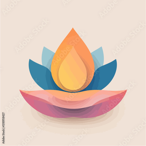 Gradient Lotus Flower Symbolizing Spiritual Awakening and Serene Balance