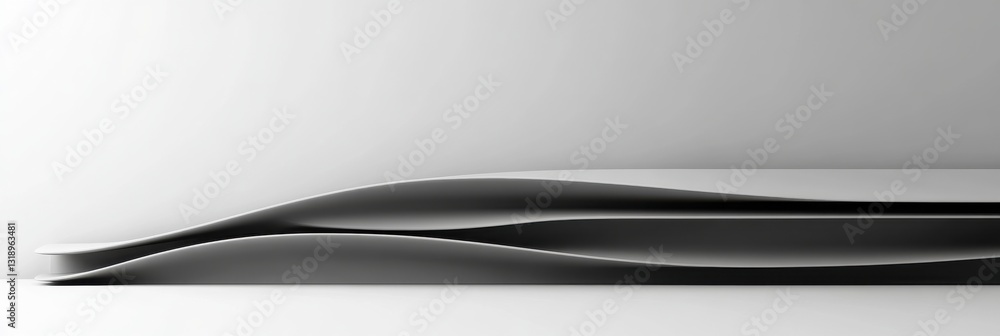 Fototapeta premium Abstract minimalist design with flowing lines and curved shapes