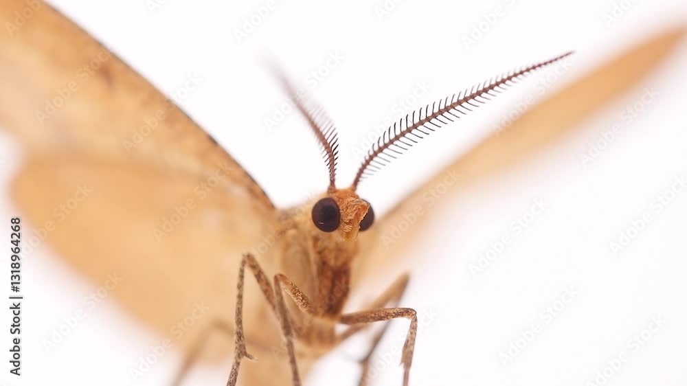 night butterfly with long antennae and big eyes on a white background night butterfly with long antennae and big eyes on a white background