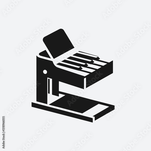 Piano Pedal silhouette in black on a white background