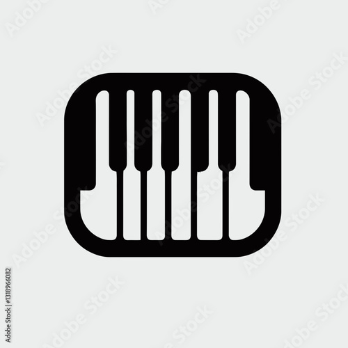 Piano Pedal silhouette in black on a white background