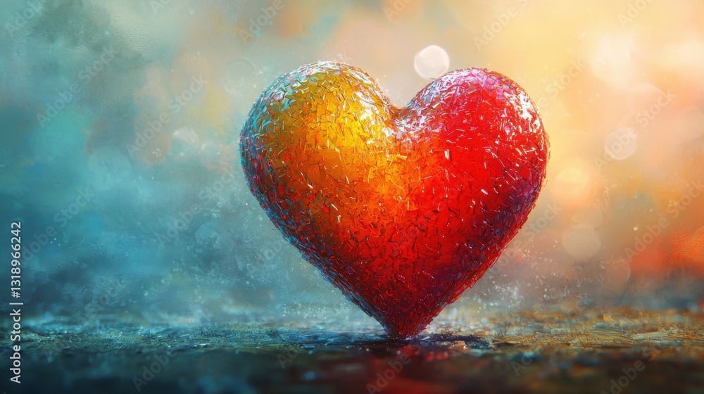 Obraz premium Classic heart shape representing love and emotion on a simple white background design