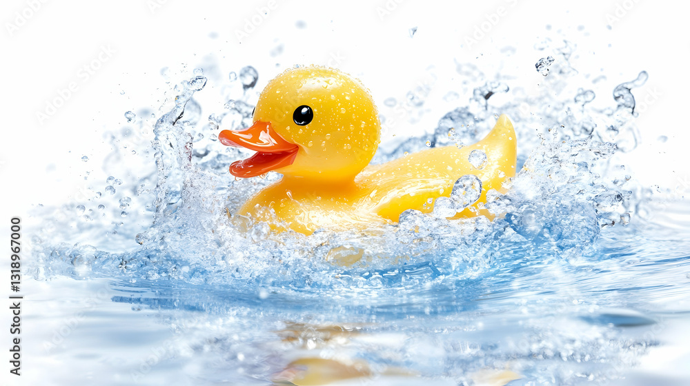 Yellow rubber duck splashing in water Yellow rubber duck splashing in water
