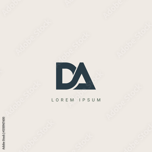 DA Alphabet letters Initials Monogram logo AD, D and A