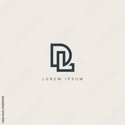 DL Alphabet letters Initials Monogram logo LD, D and L