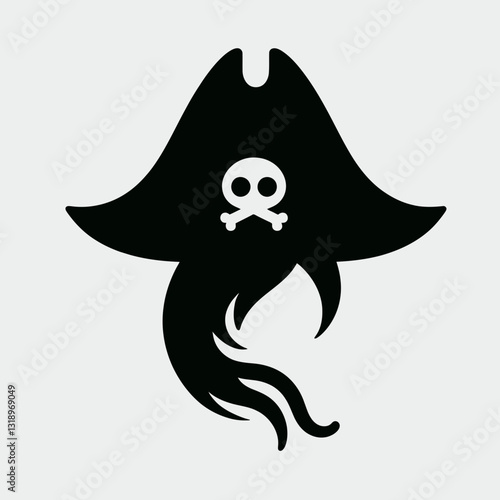 Pirate Hat silhouette in black on a white background