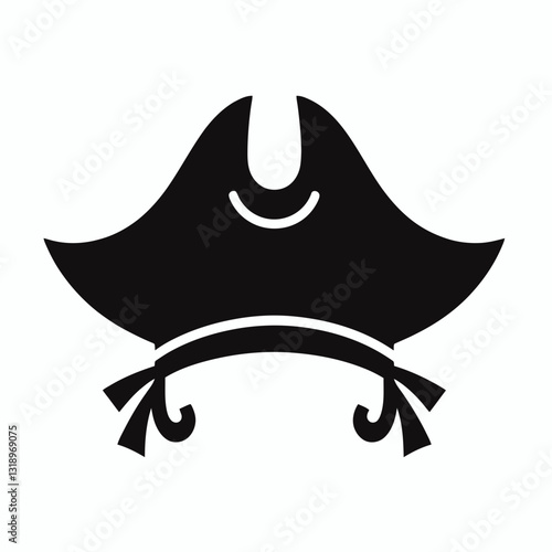 Pirate Hat silhouette in black on a white background