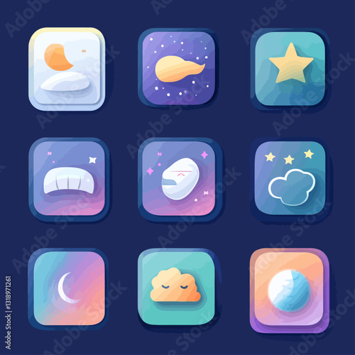 Weather Icons: Moon, Stars, Cloud, Night, Sleepy, Dream, Sleep, Sky, Dreamy