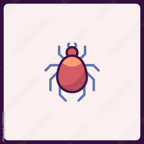 Stylized representation of a tick, conveying health concerns and infestations