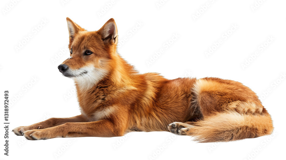 Obraz premium Dapper Dhole Lies Elegantly With Diamond Diadem Shining Softly in Bright Light