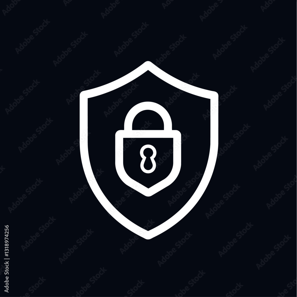 Security Shield Icon with Padlock for Data Protection and Cyber Safety Security Shield Icon with Padlock for Data Protection and Cyber Safety