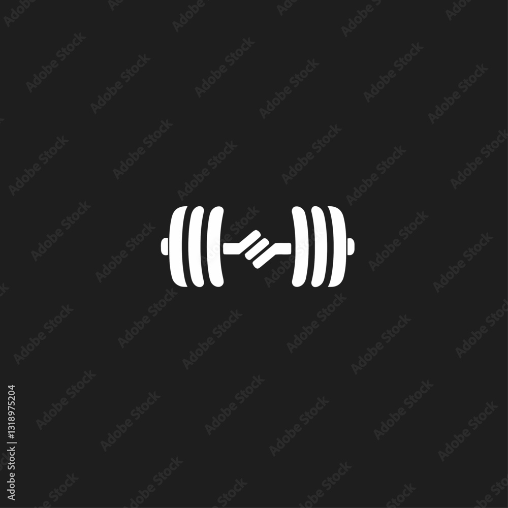 Dumbbell Icon Connecting with Energy Bolts for Fitness and Strength Training Dumbbell Icon Connecting with Energy Bolts for Fitness and Strength Training