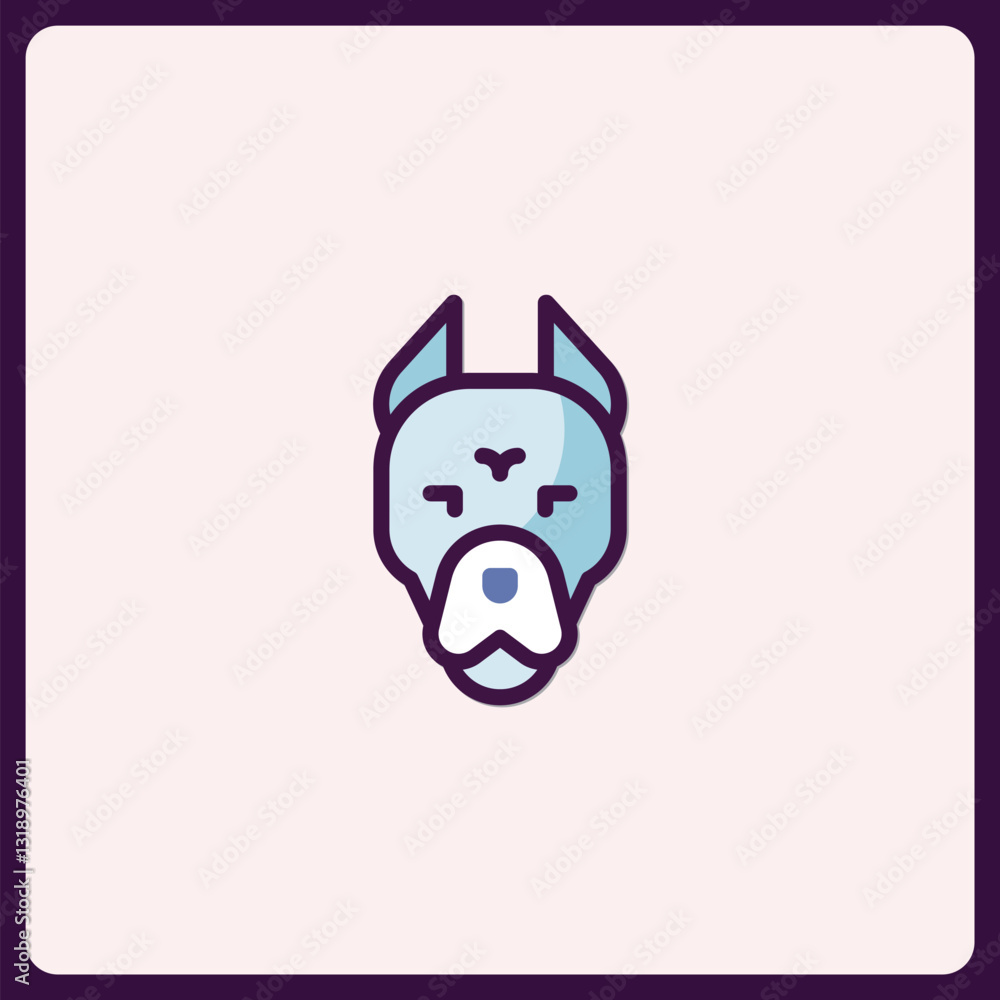 Charming blue dog breed icon design with playful minimalist aesthetics Charming blue dog breed icon design with playful minimalist aesthetics