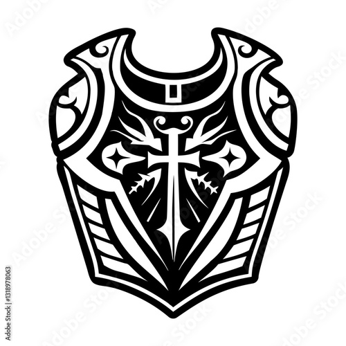 Breastplate symbol icon in solid style