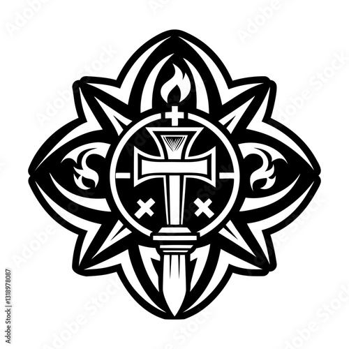 A solid style icon of burning torch symbol