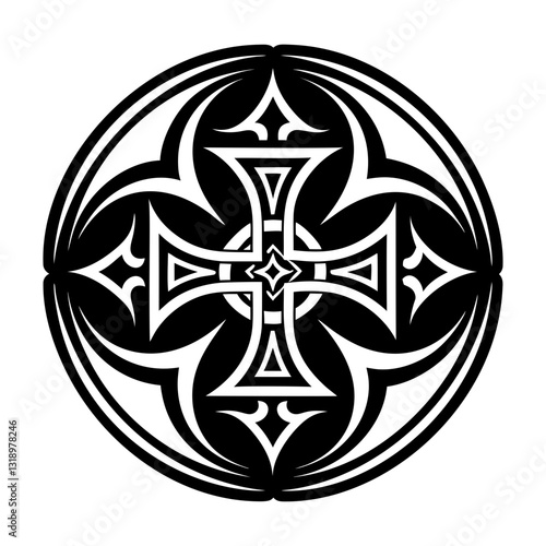 Holy cross symbol icon in glyph style