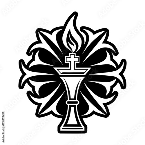 A glyph style icon of flame torch