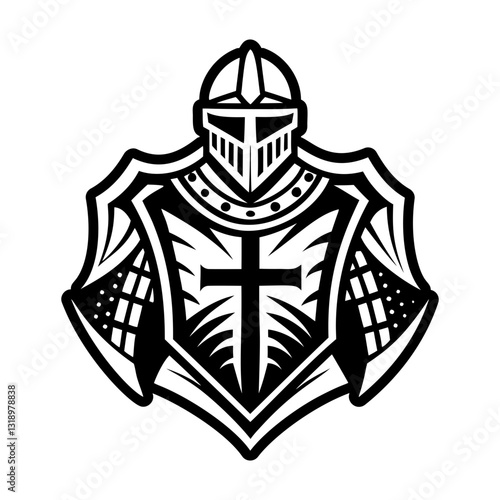 A solid style icon of medieval knight symbol