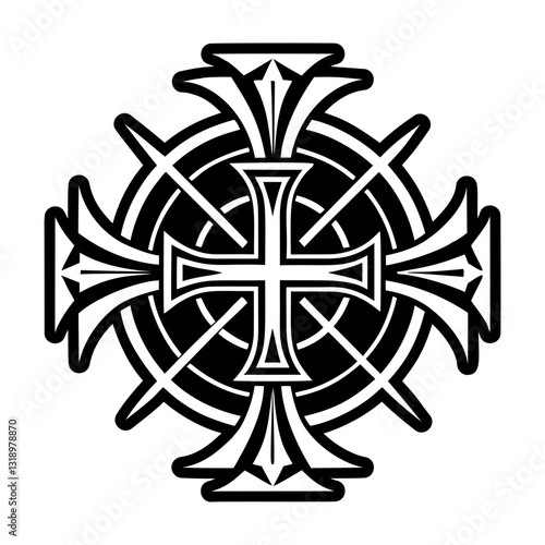 Peter cross symbol icon in filled style