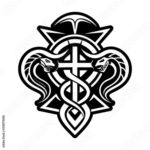 A filled style icon of serpent symbol