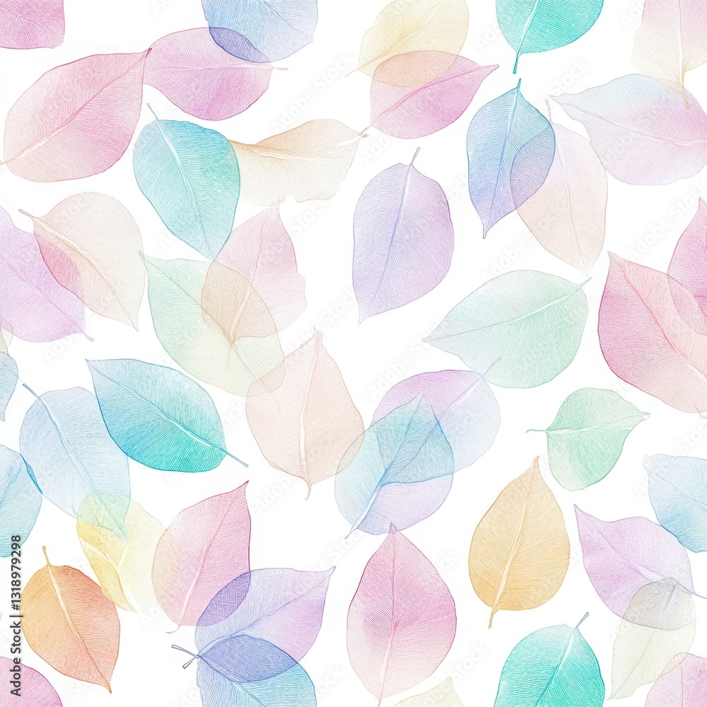 Fondo con hojas en tonos pastel