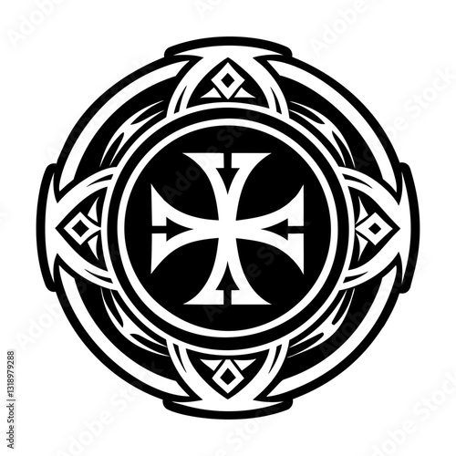 Collection of Templar Knight Symbols Glyph Icons  

