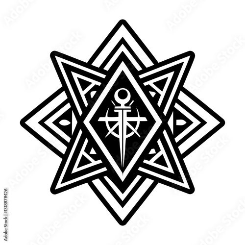 Knight templar symbol icon in filled style