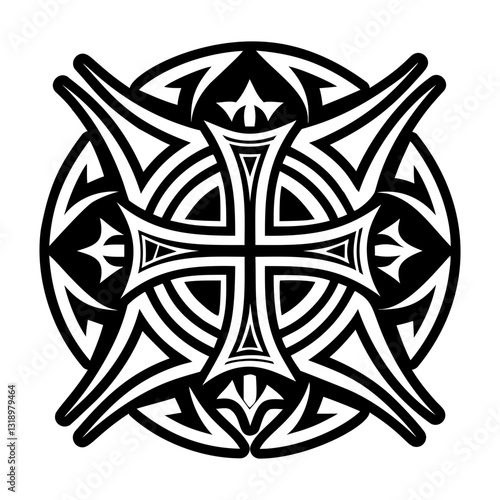 A glyph style icon of templar symbol