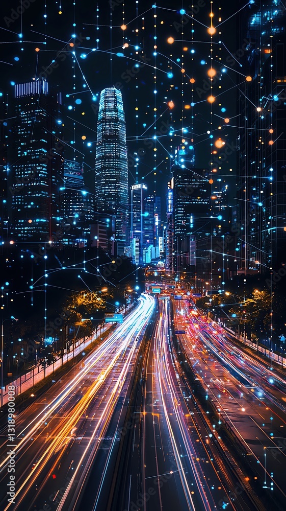 Obraz premium smart city network Smart City Data Analytics